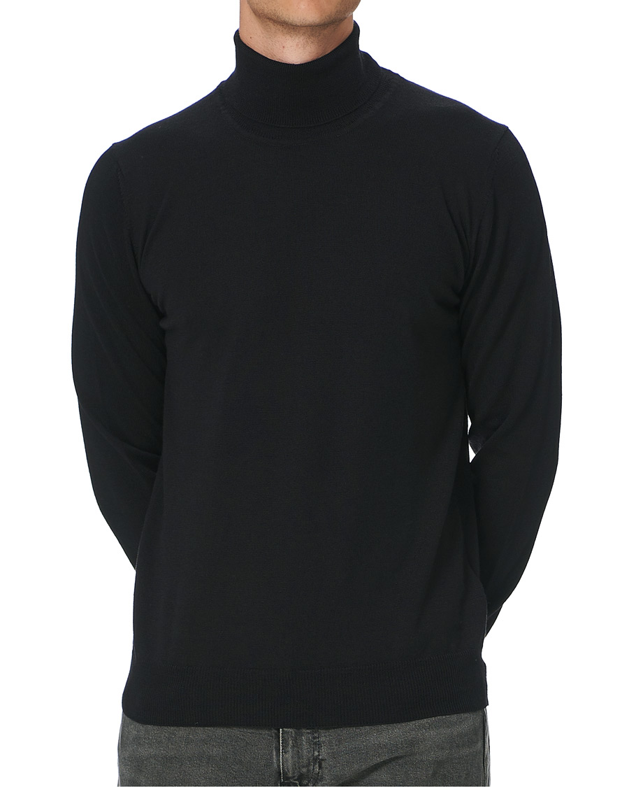 Herr | Tröjor | J.Lindeberg | Lyd True Merino Turtleneck Black