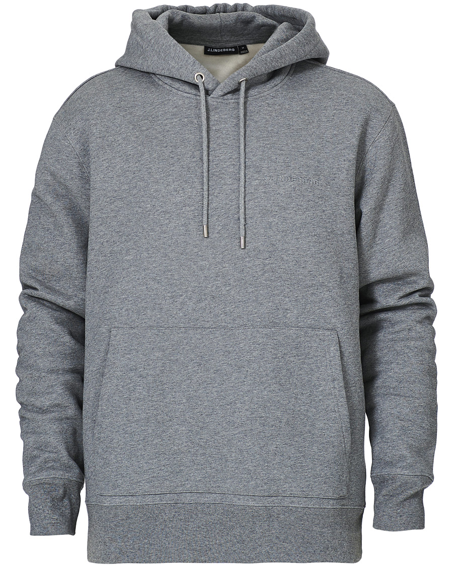 Herr | Tröjor | J.Lindeberg | Chip Pocket Hoodie Stone Grey Melange