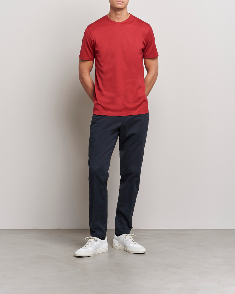 Herr | T-Shirts | Sunspel | Crew Neck Cotton Tee Wine