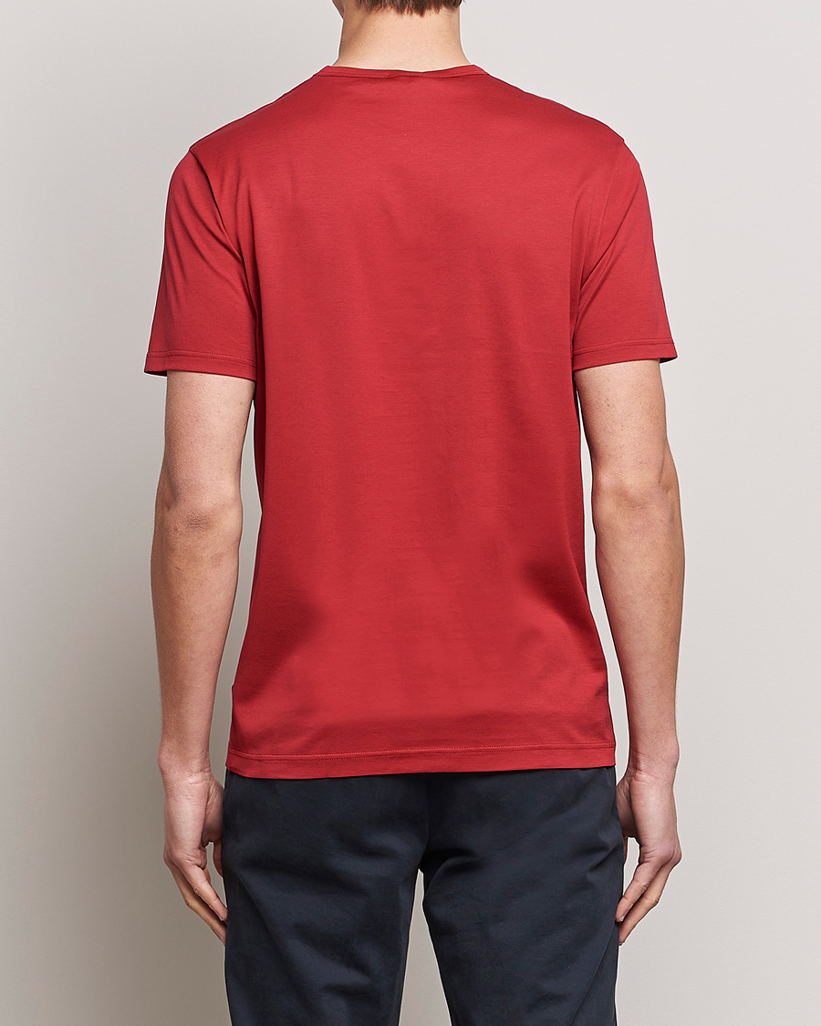 Herr | T-Shirts | Sunspel | Crew Neck Cotton Tee Wine