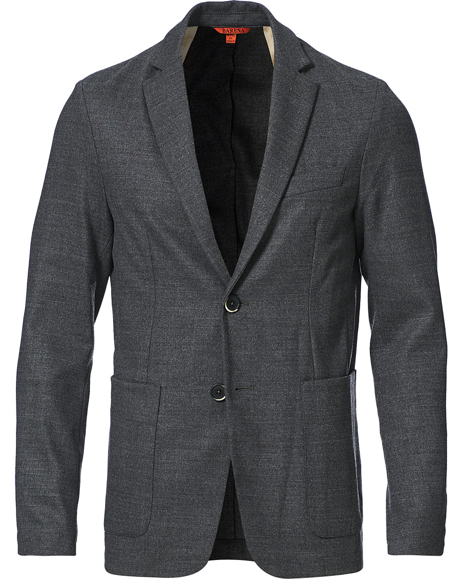 Herr | Kavajer | Barena | Borgo Unconstructed Flannel Blazer Grey Melange