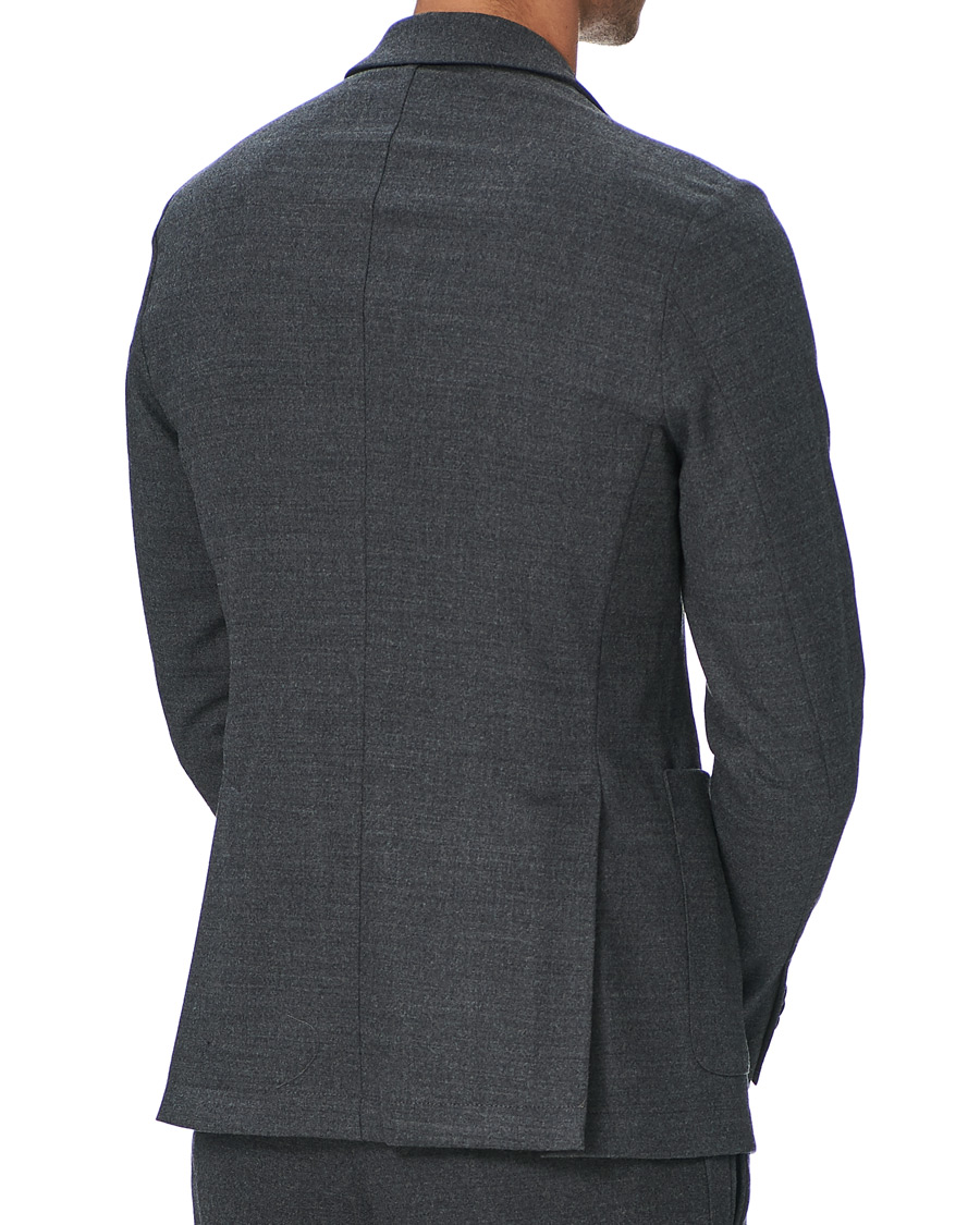 Herr | Kavajer | Barena | Borgo Unconstructed Flannel Blazer Grey Melange