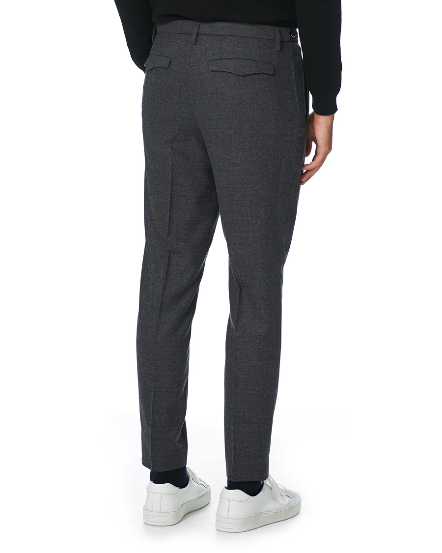 Herr | Byxor | Barena | Masco Flannel Trousers Grey Melange