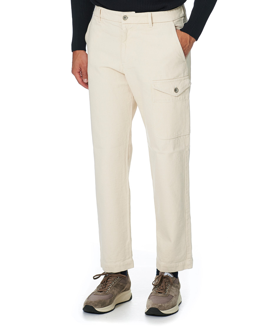 Herr | Byxor | Barena | Slim Fit Work Chinos Ecru