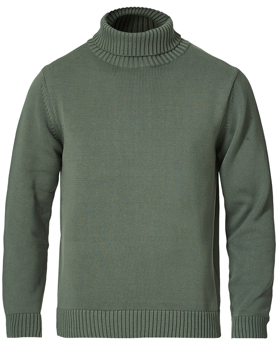 Herr | Tröjor | Stenströms | Heavy Cotton Rollneck Dusty Olive