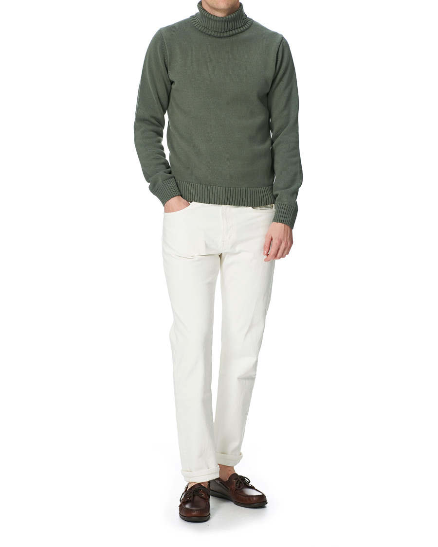 Herr | Tröjor | Stenströms | Heavy Cotton Rollneck Dusty Olive