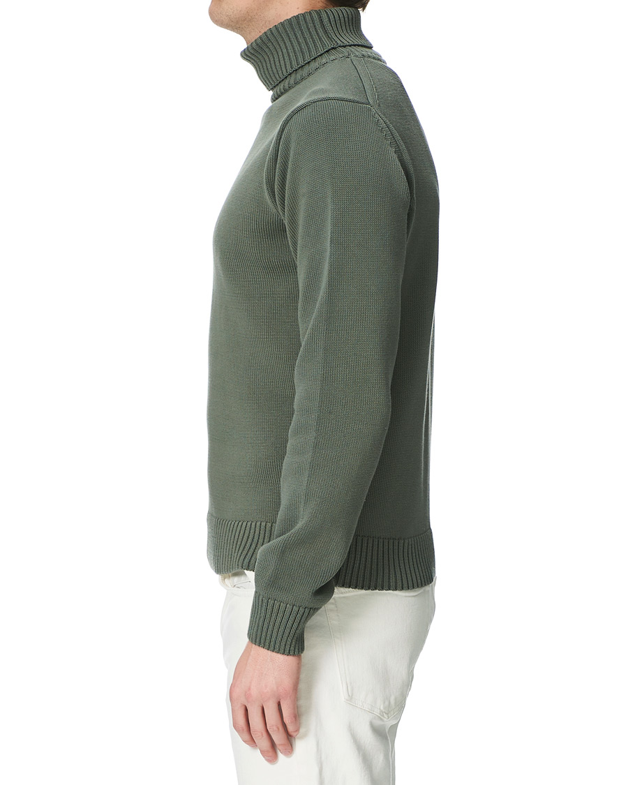 Herr | Tröjor | Stenströms | Heavy Cotton Rollneck Dusty Olive