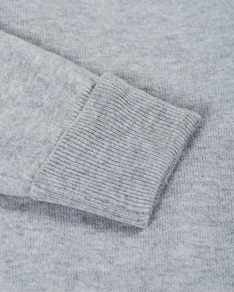 Herr | Tröjor | Stenströms | Washed Merino Deep V-Neck Grey