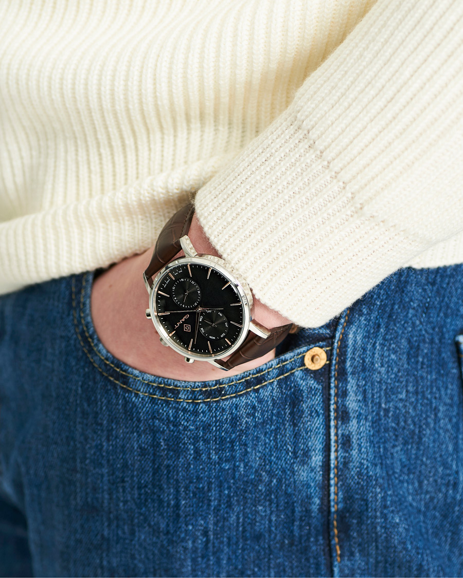 Herr | GANT Park Hill Day Date II Leather/Grey | GANT | Park Hill Day Date II Leather/Grey