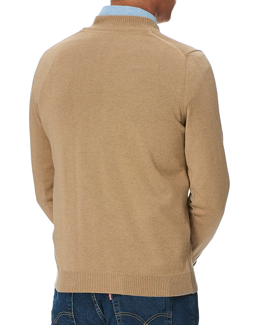 Herr | Tröjor | Stenströms | Merino Half Zip Light Beige
