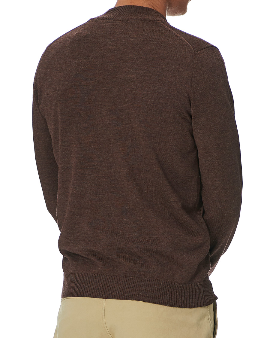 Herr | Tröjor | Stenströms | Merino Half Zip Brown
