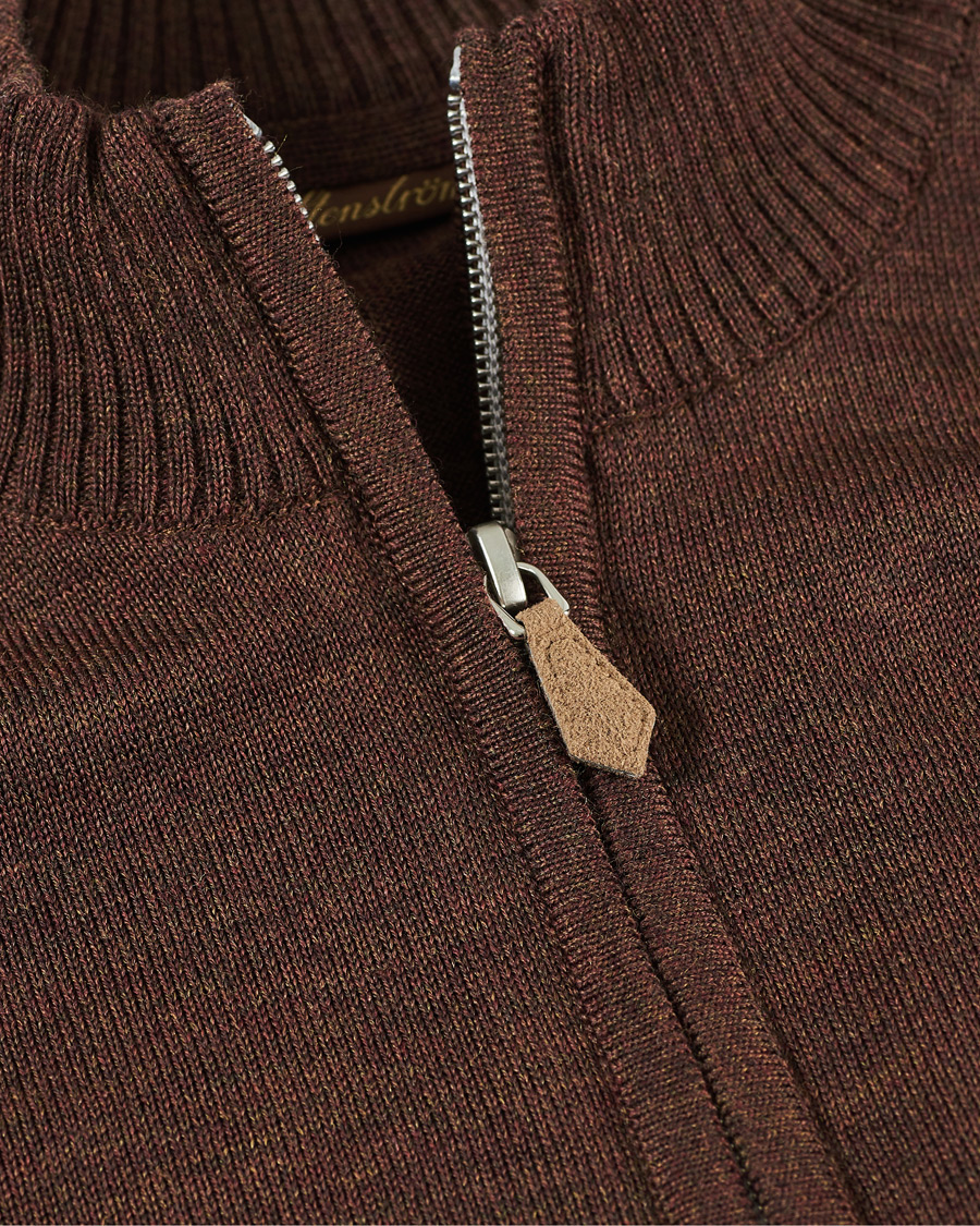 Herr | Tröjor | Stenströms | Merino Half Zip Brown