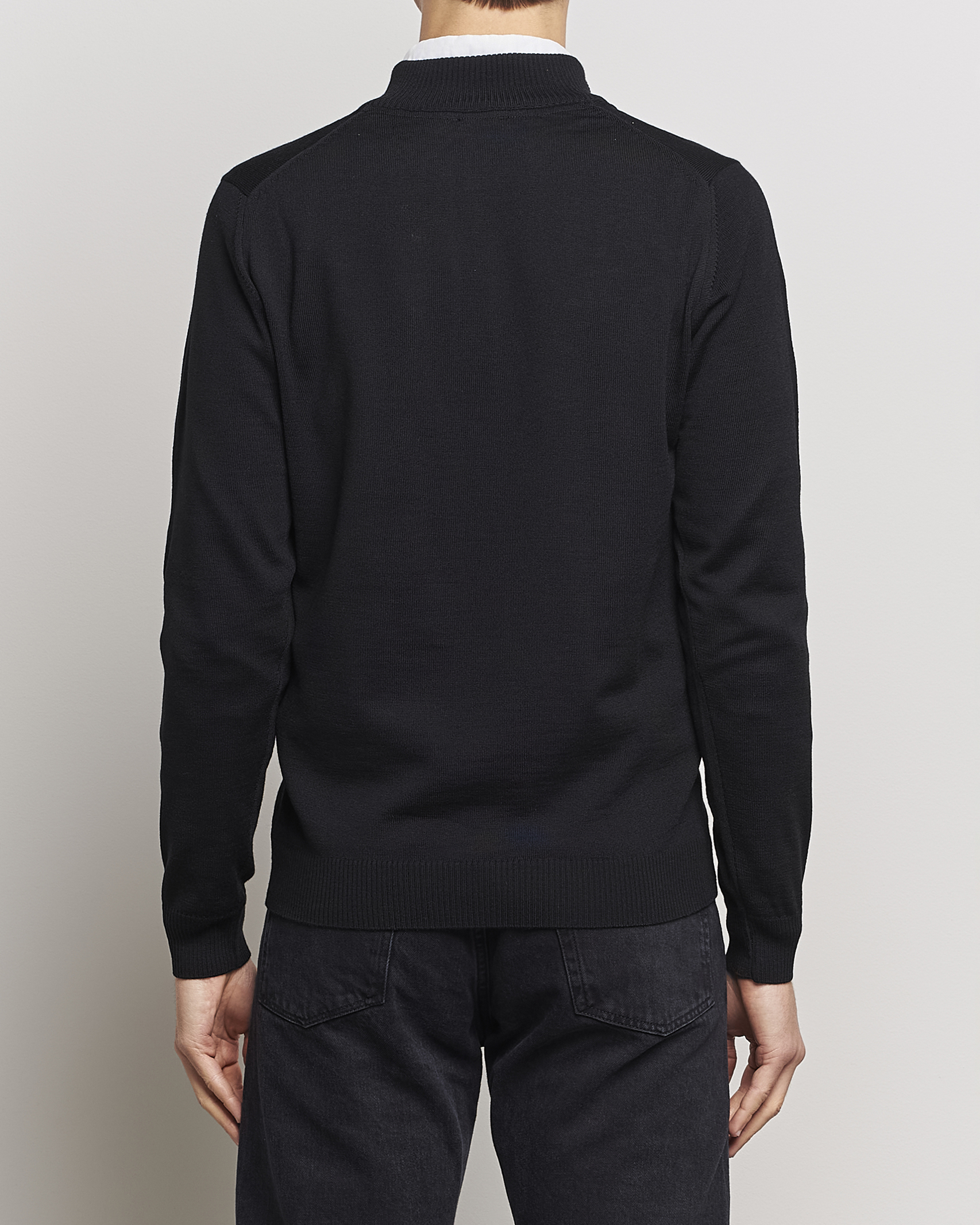 Herr | Tröjor | Stenströms | Merino Half Zip Black