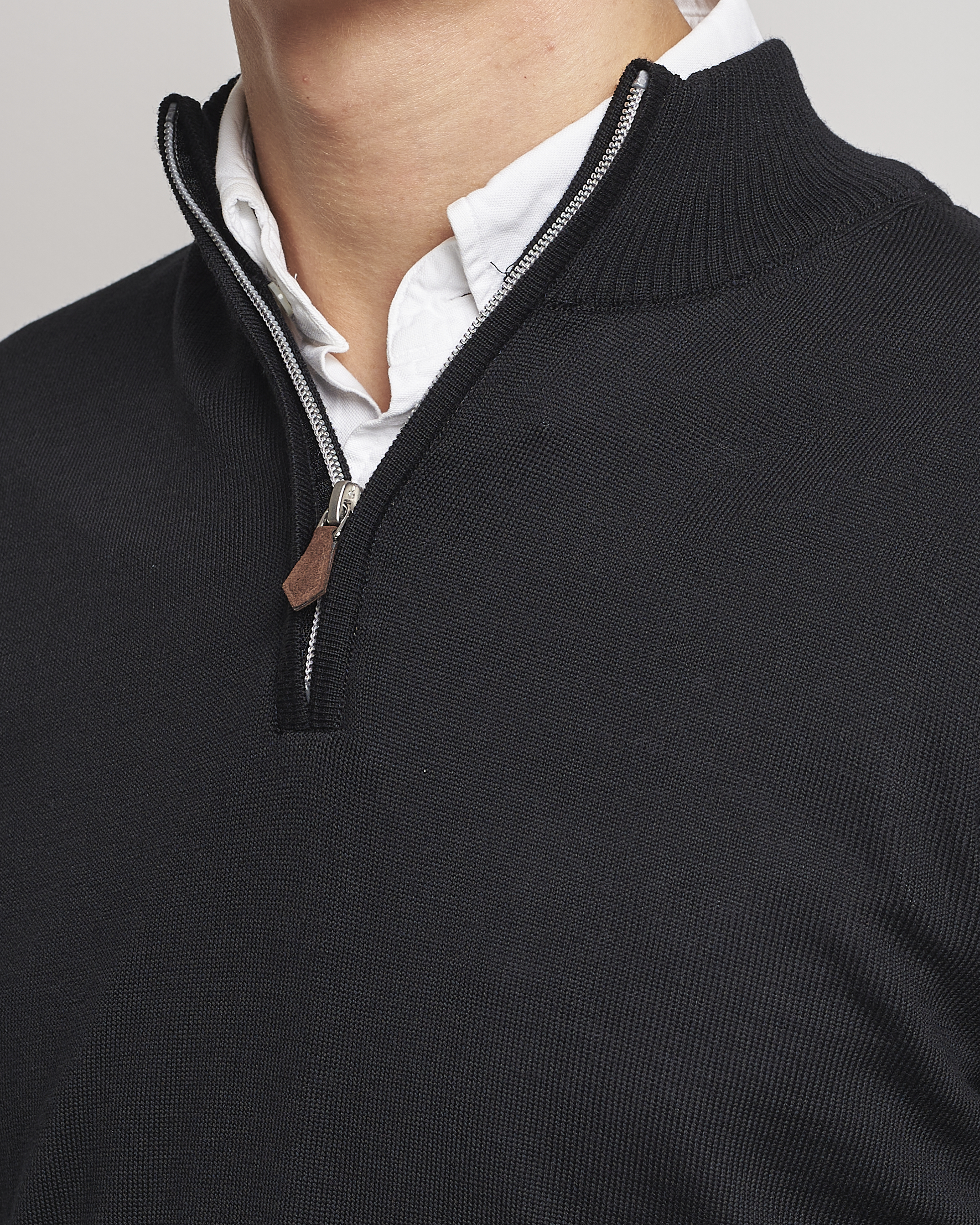 Herr | Tröjor | Stenströms | Merino Half Zip Black
