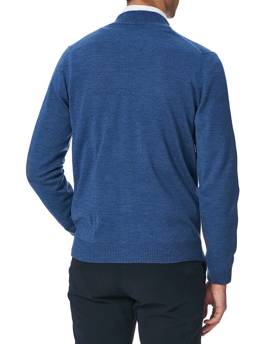 Herr | Tröjor | Stenströms | Merino Full Zip Light Blue