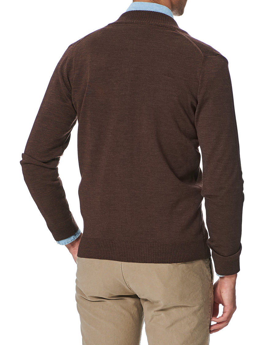 Herr | Tröjor | Stenströms | Merino Full Zip Brown
