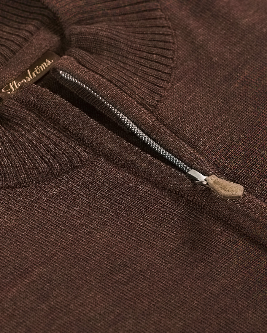 Herr | Tröjor | Stenströms | Merino Full Zip Brown