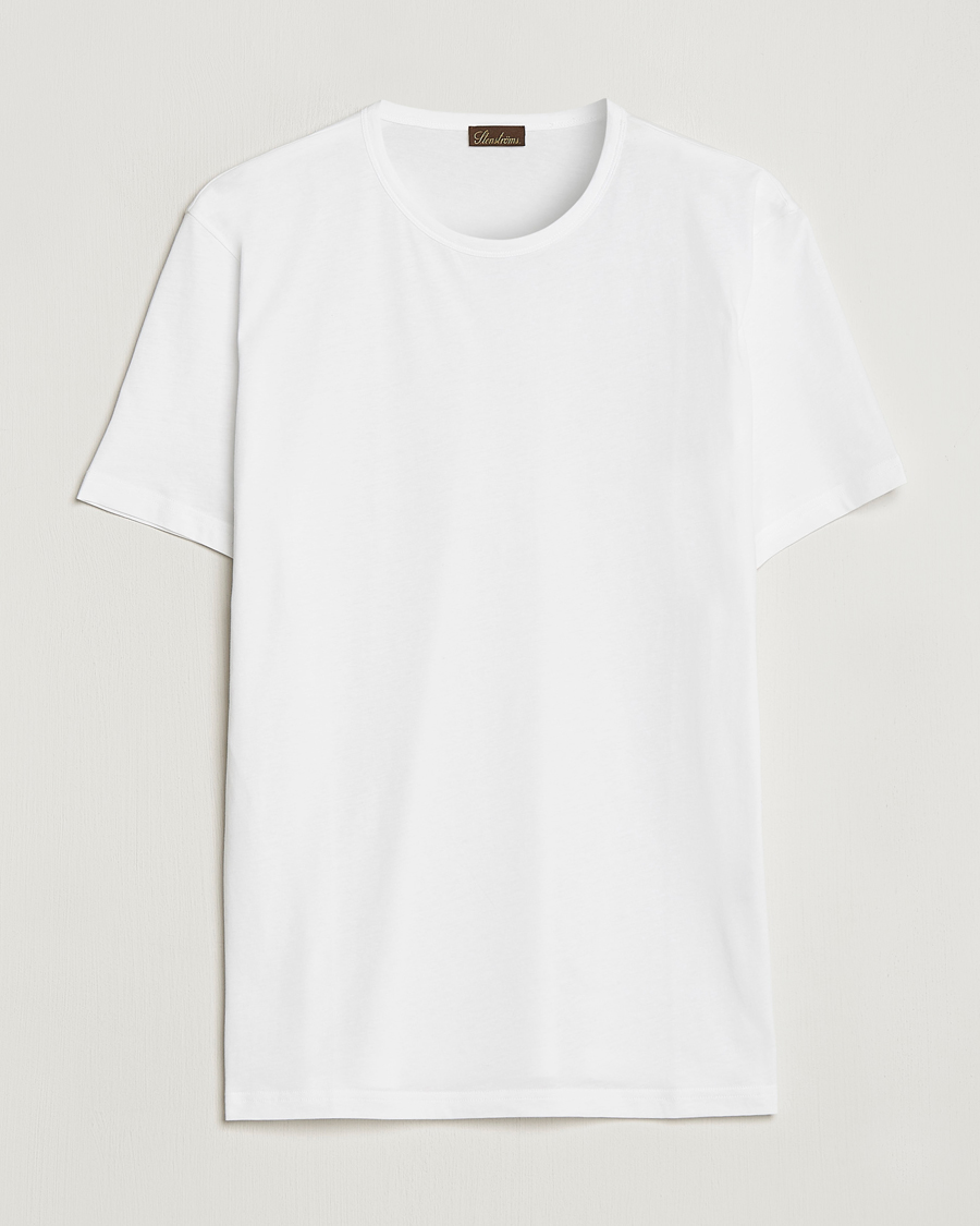 Herr | T-Shirts | Stenströms | Solid Cotton T-Shirt White