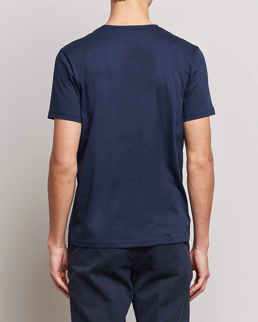 Herr | T-Shirts | Stenströms | Solid Cotton T-Shirt Navy