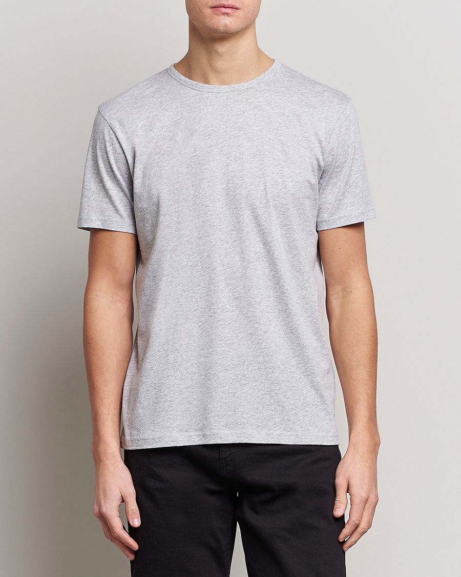 Herr |  | Stenströms | Solid Cotton T-Shirt Grey Melange
