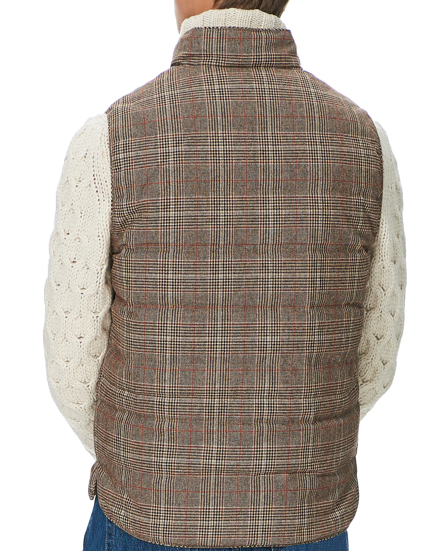 Herr | Jackor | Stenströms | Quilted Check Wool Vest Brown