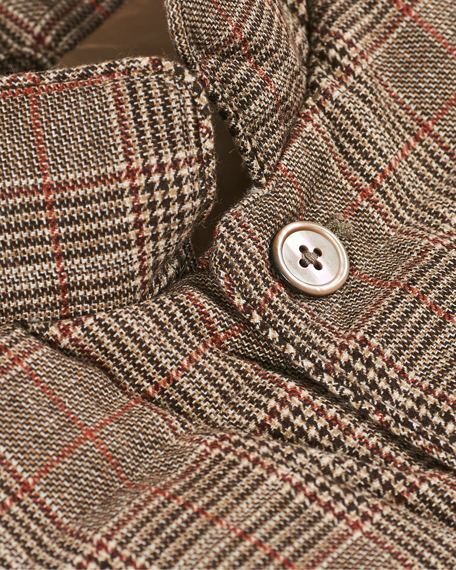 Herr | Jackor | Stenströms | Quilted Check Wool Vest Brown