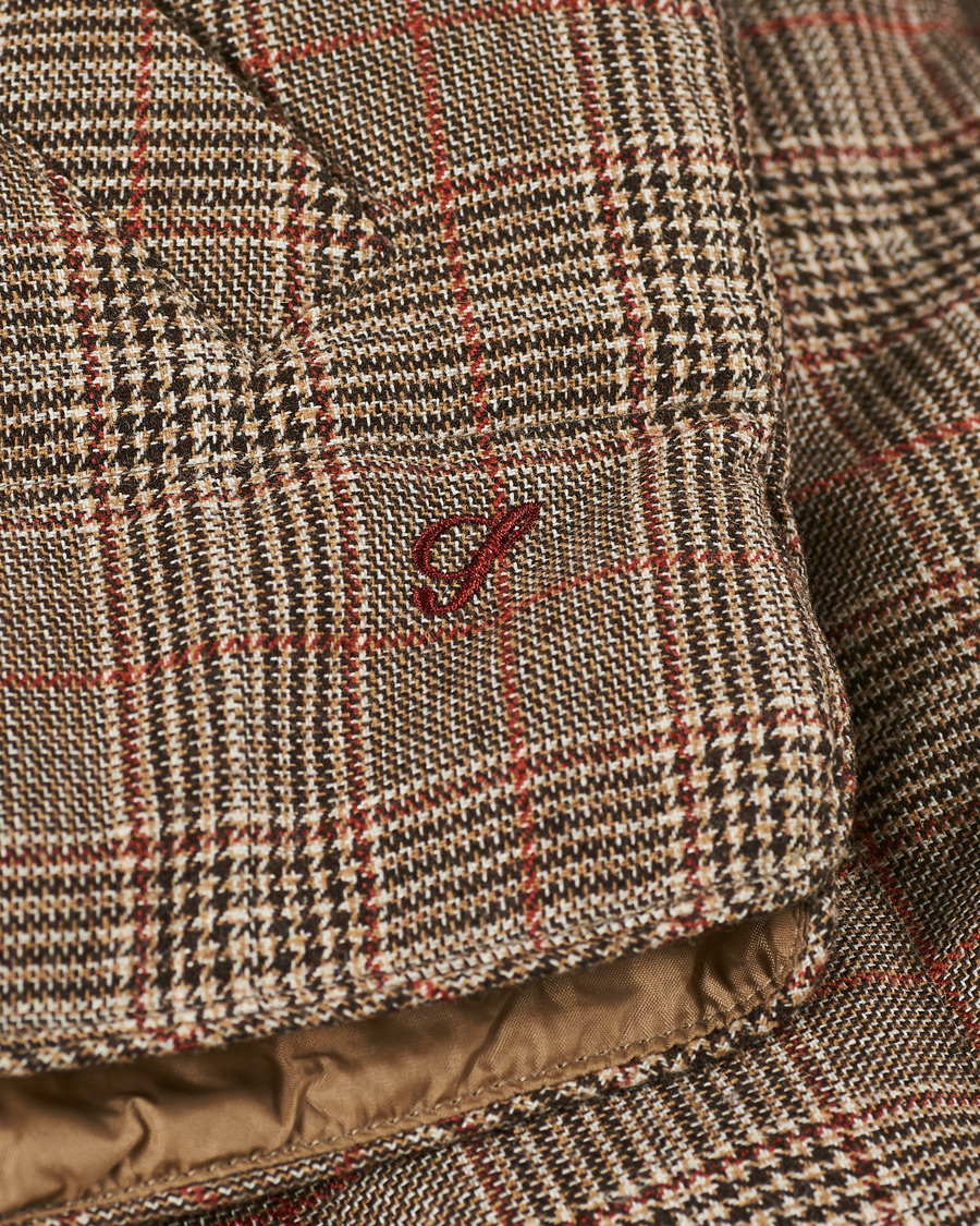 Herr | Jackor | Stenströms | Quilted Check Wool Vest Brown