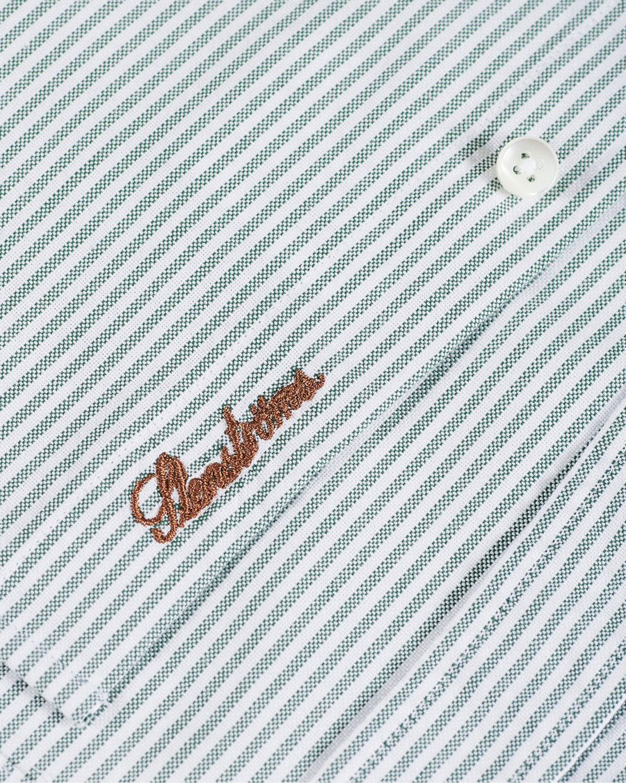 Herr | Skjortor | Stenströms | Slimline Washed Striped Oxford Shirt Green