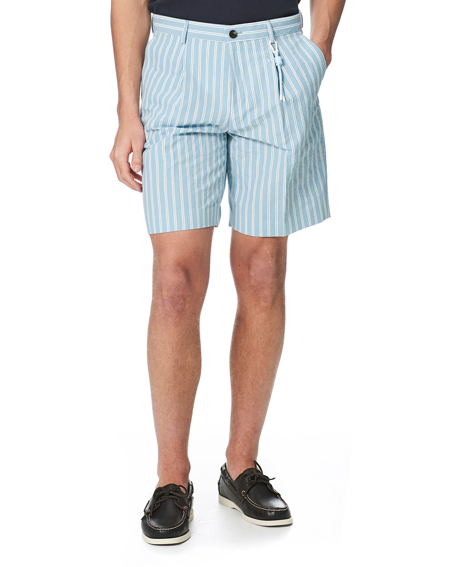 Herr | Shorts | BOSS BLACK | BOSS Pepe Striped Seersucker Shorts Pastel Blue