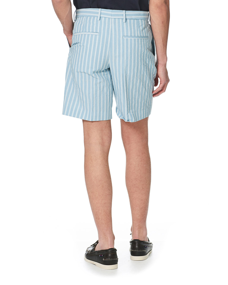 Herr | Shorts | BOSS BLACK | BOSS Pepe Striped Seersucker Shorts Pastel Blue