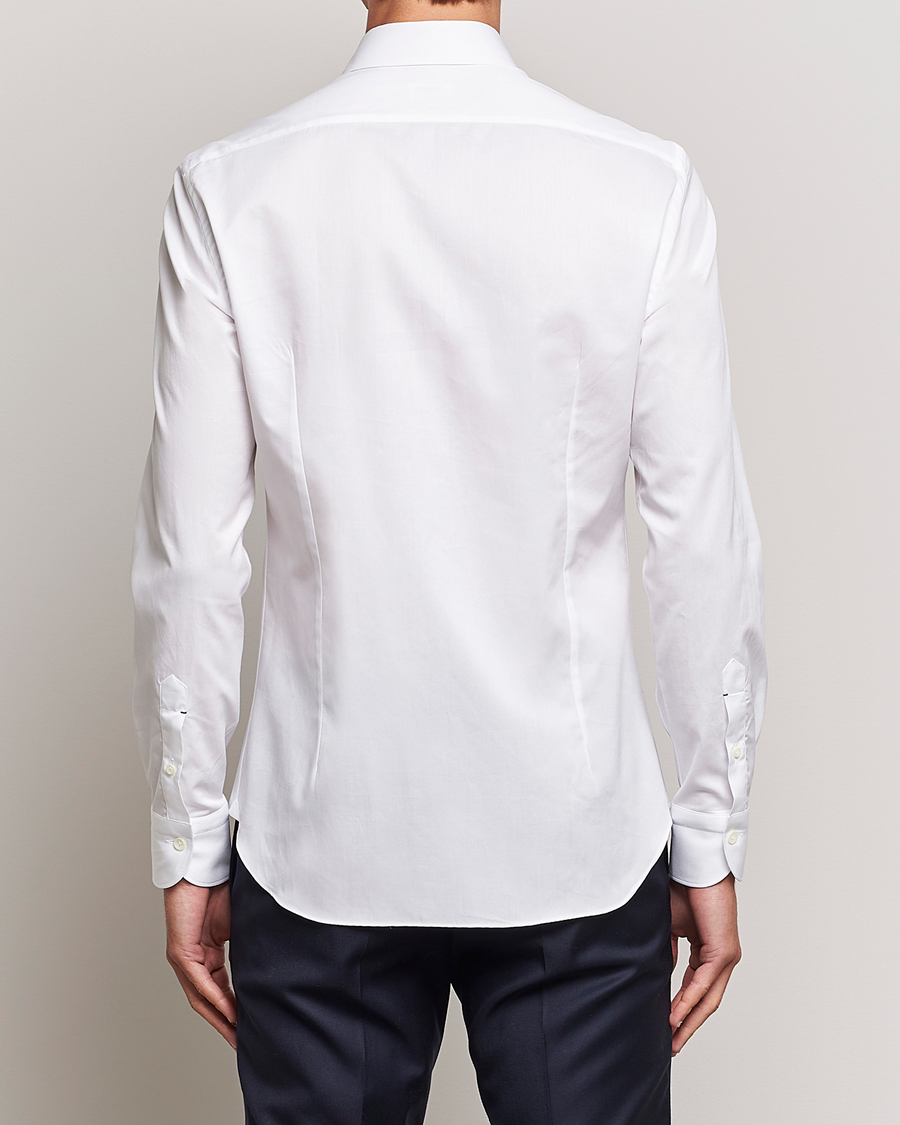 Herr | Skjortor | Mazzarelli | Soft Cotton Cut Away Shirt White