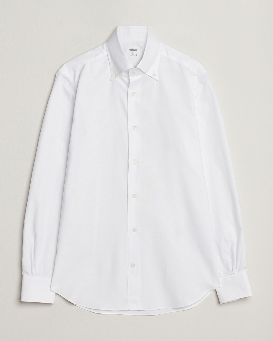 Herr | Skjortor | Mazzarelli | Soft Oxford Button Down Shirt White
