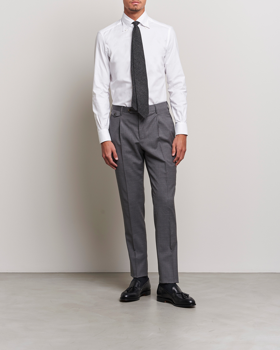 Herr | Skjortor | Mazzarelli | Soft Oxford Button Down Shirt White