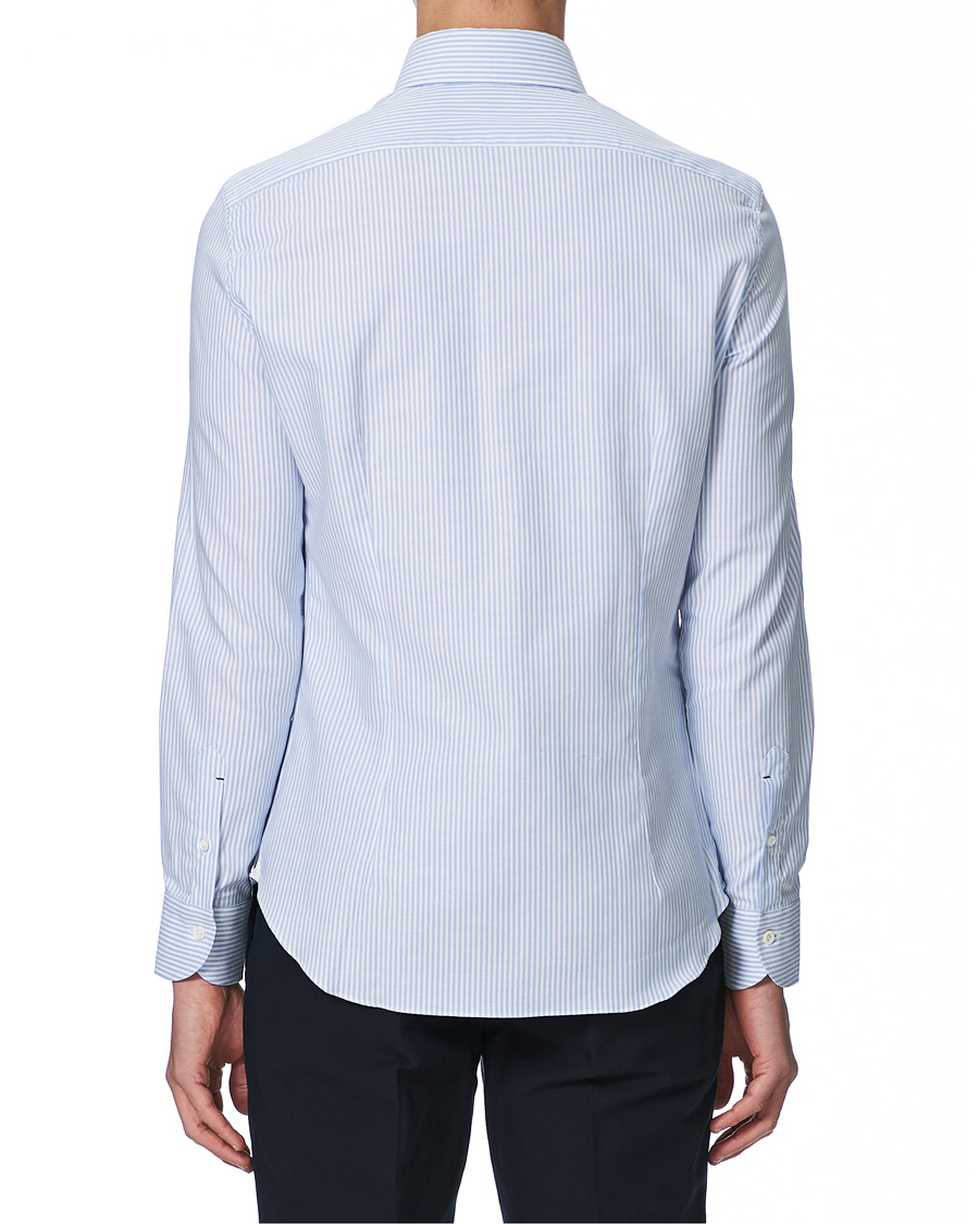 Herr | Skjortor | Mazzarelli | Soft Button Down Stripe Oxford Shirt Light Blue