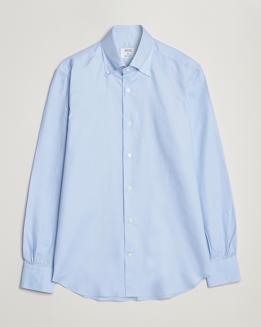 Herr |  | Mazzarelli | Soft Oxford Button Down Shirt Light Blue