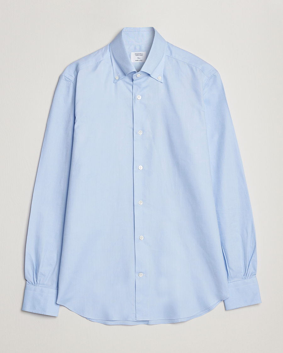 Herr | Skjortor | Mazzarelli | Soft Oxford Button Down Shirt Light Blue