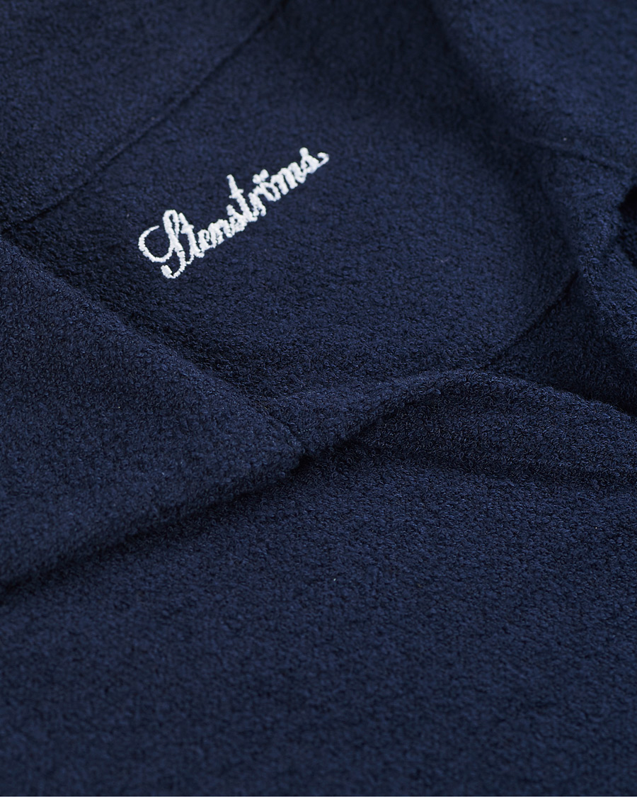 Herr | Pikéer | Stenströms | Bouclé Polo Shirt Navy