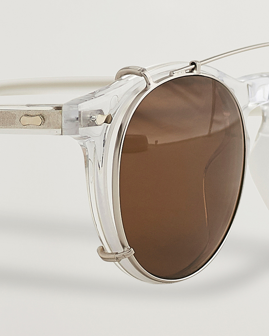 Herr | Runda solglasögon | TBD Eyewear | Clip-ons Silver/Tobacco