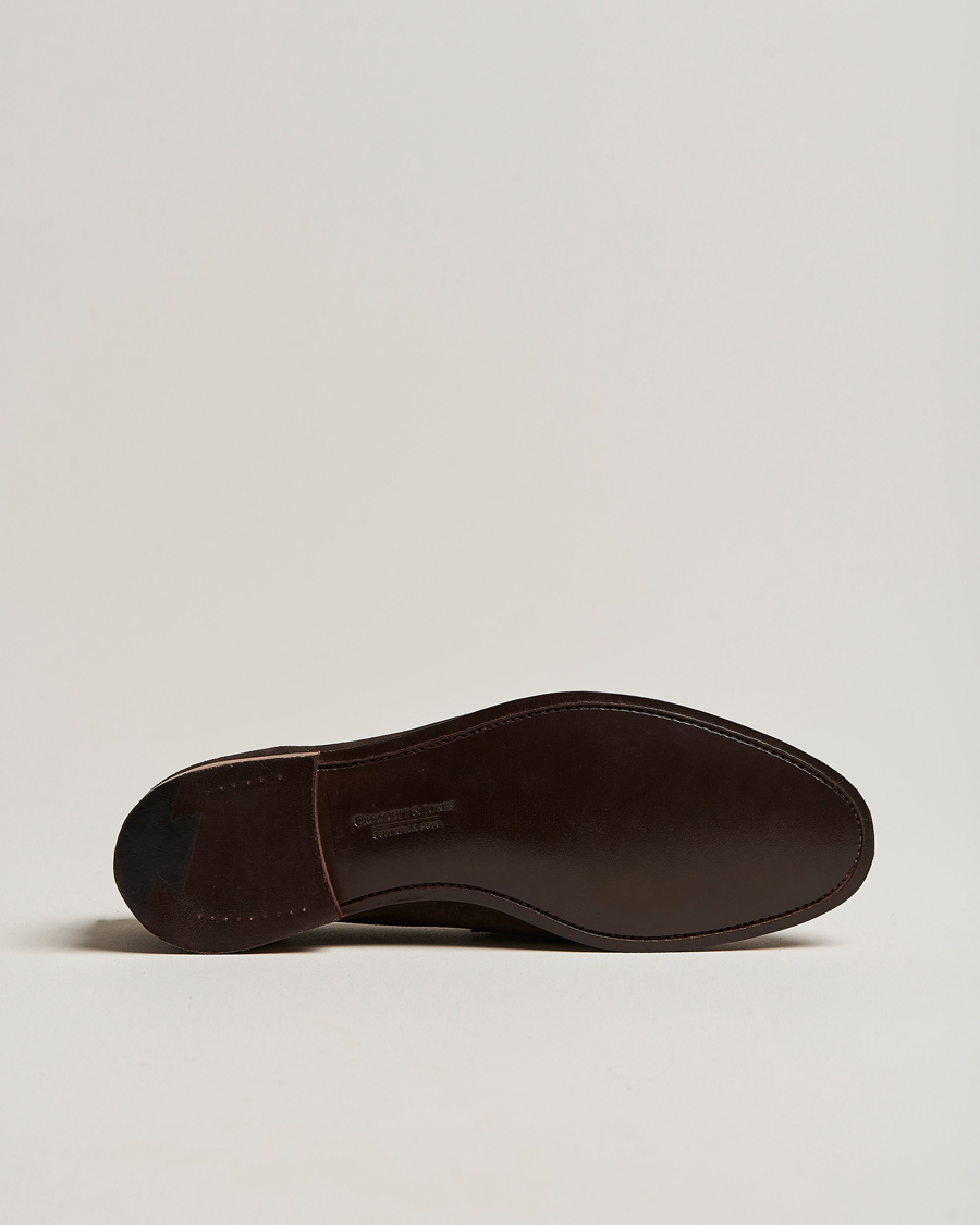 Herr | Loafers | Crockett & Jones | Seaton Unlined Penny Loafer Dark Oak Suede