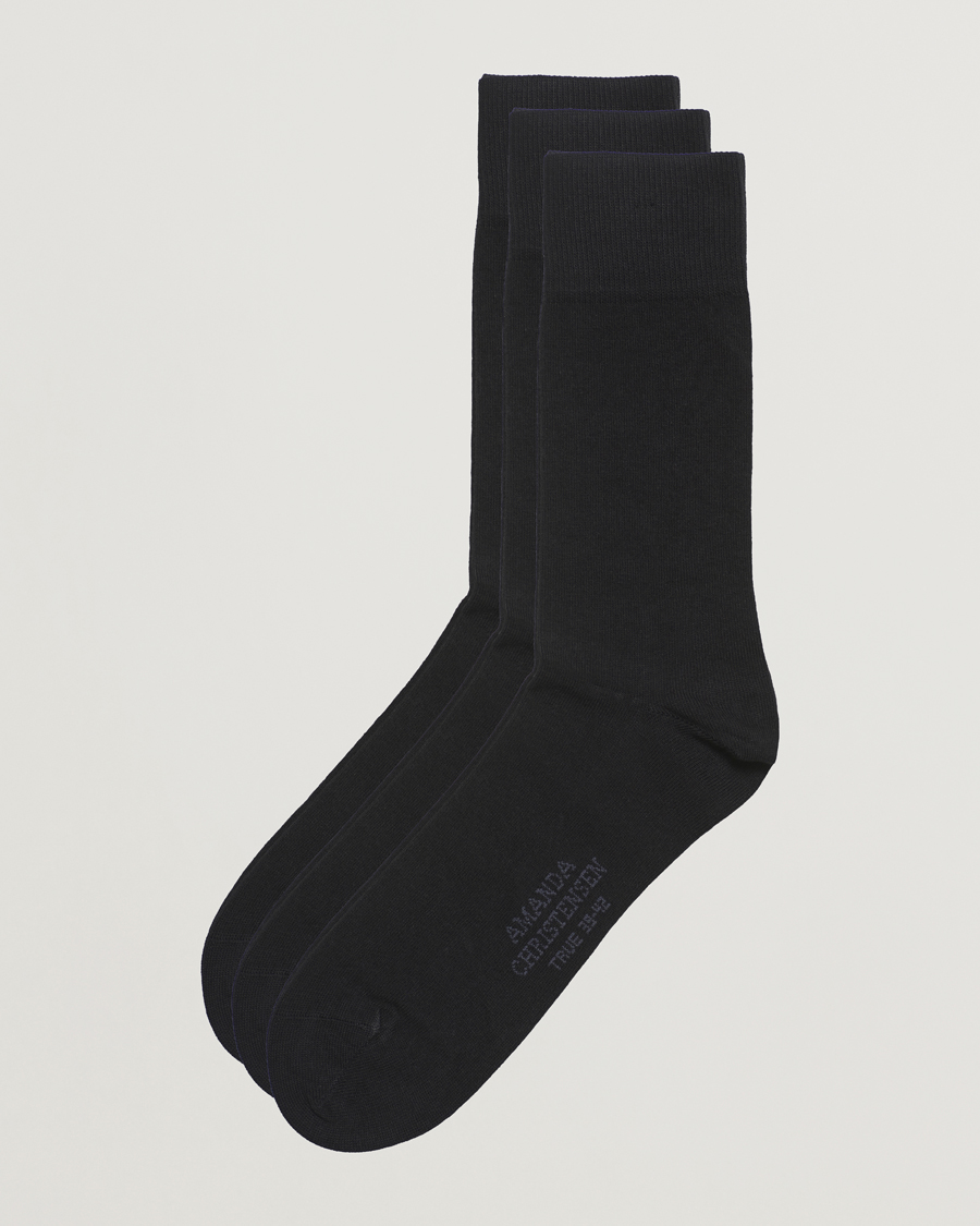Herr | Business & Beyond | Amanda Christensen | 3-Pack True Cotton Socks Black