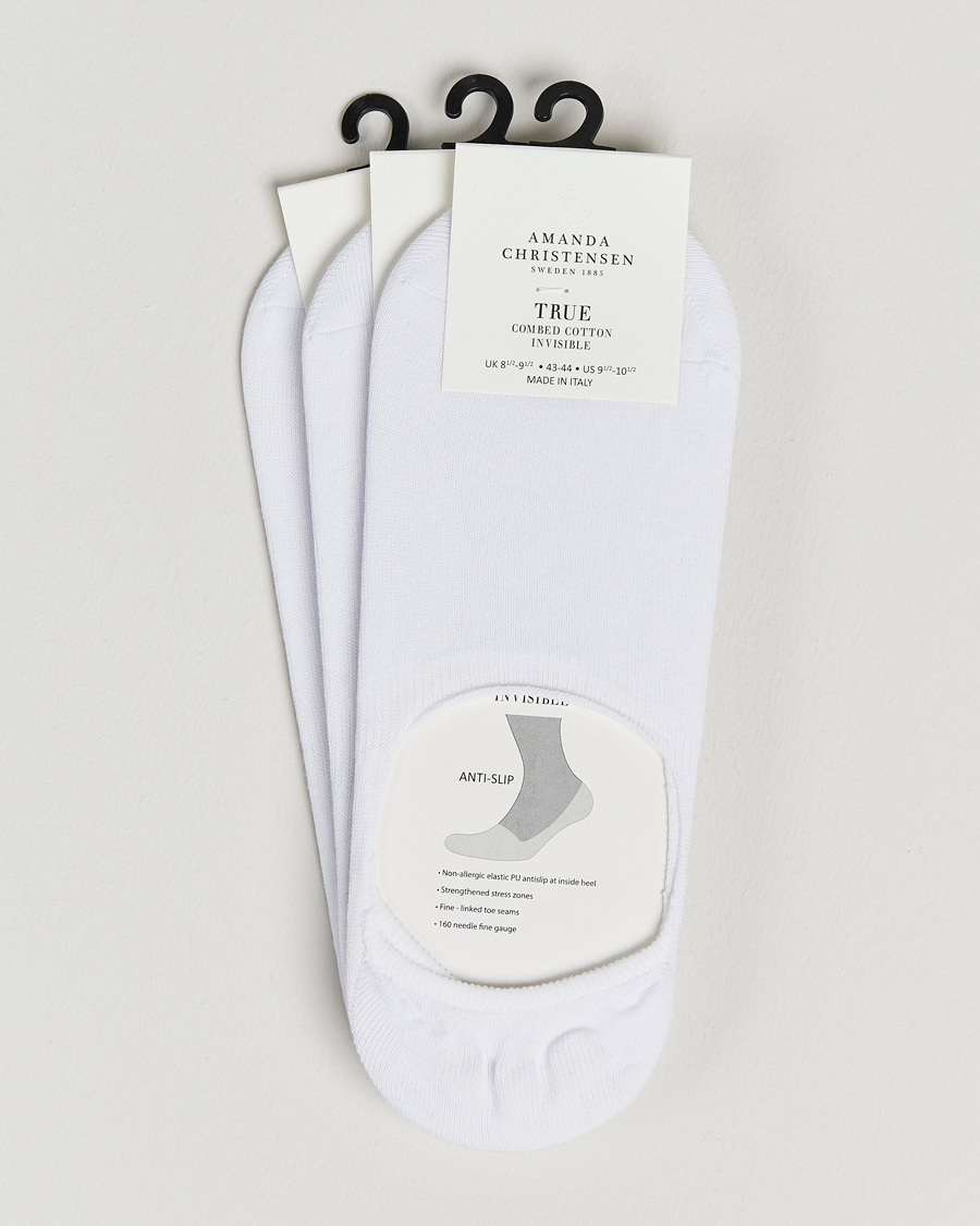 Herr | Underkläder | Amanda Christensen | 3-Pack True Cotton Invisible Socks White