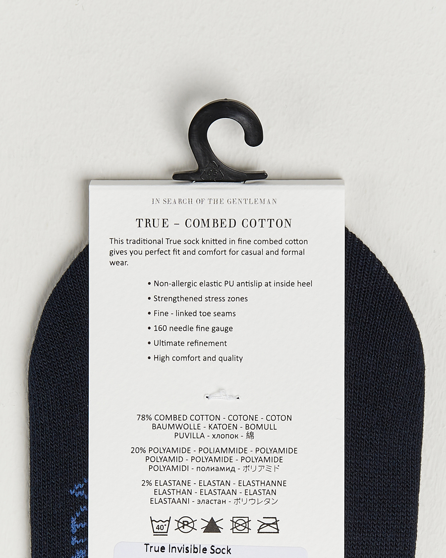 Herr | Ankelstrumpor | Amanda Christensen | 3-Pack True Cotton Invisible Socks Dark Navy