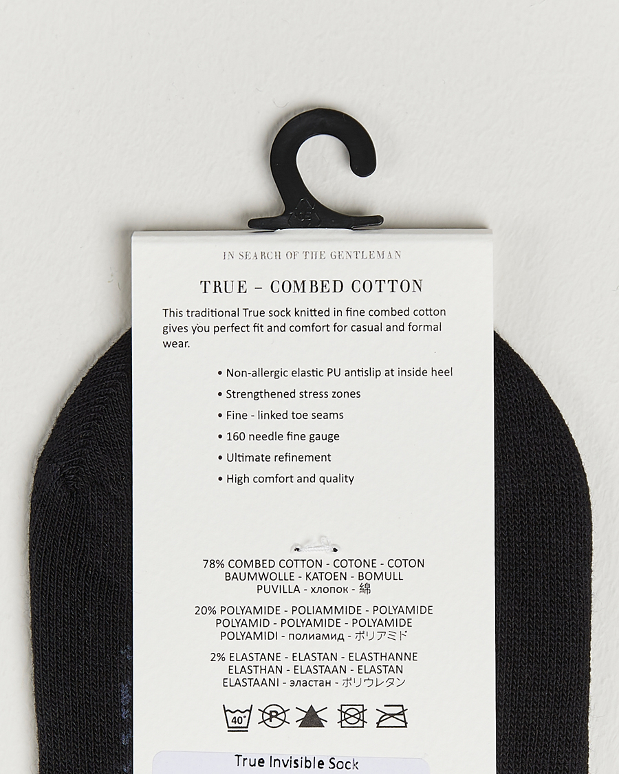 Herr | Business & Beyond | Amanda Christensen | 3-Pack True Cotton Invisible Socks Black