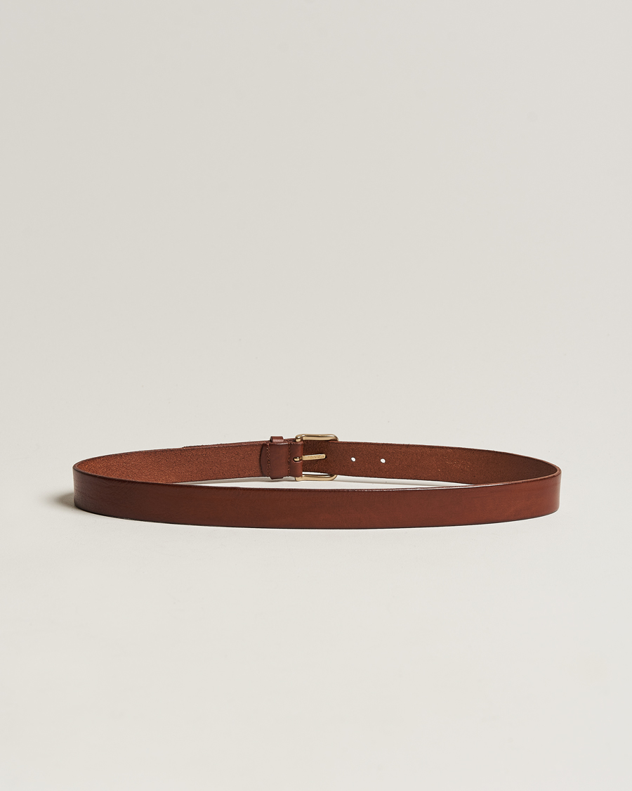 Herr | Accessoarer | Anderson's | Leather Belt 3 cm Cognac