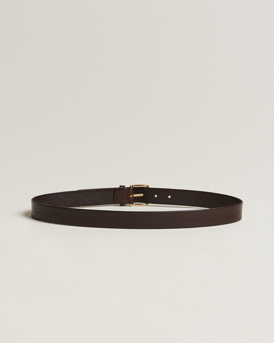 Herr | Släta bälten | Anderson's | Leather Belt 3 cm Dark Brown