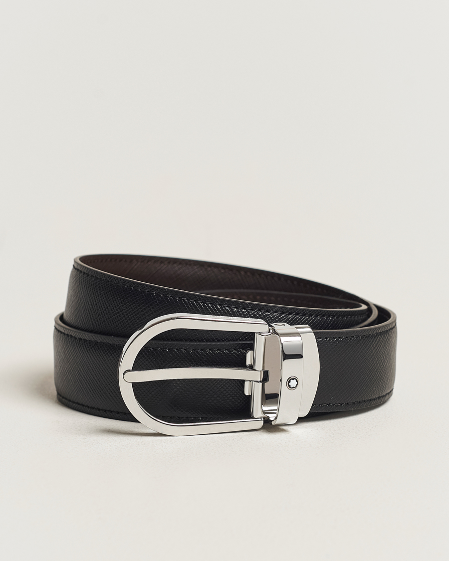 Herr | Montblanc Reversible Saffiano Leather 30mm Belt Black/Brown | Montblanc | Reversible Saffiano Leather 30mm Belt Black/Brown