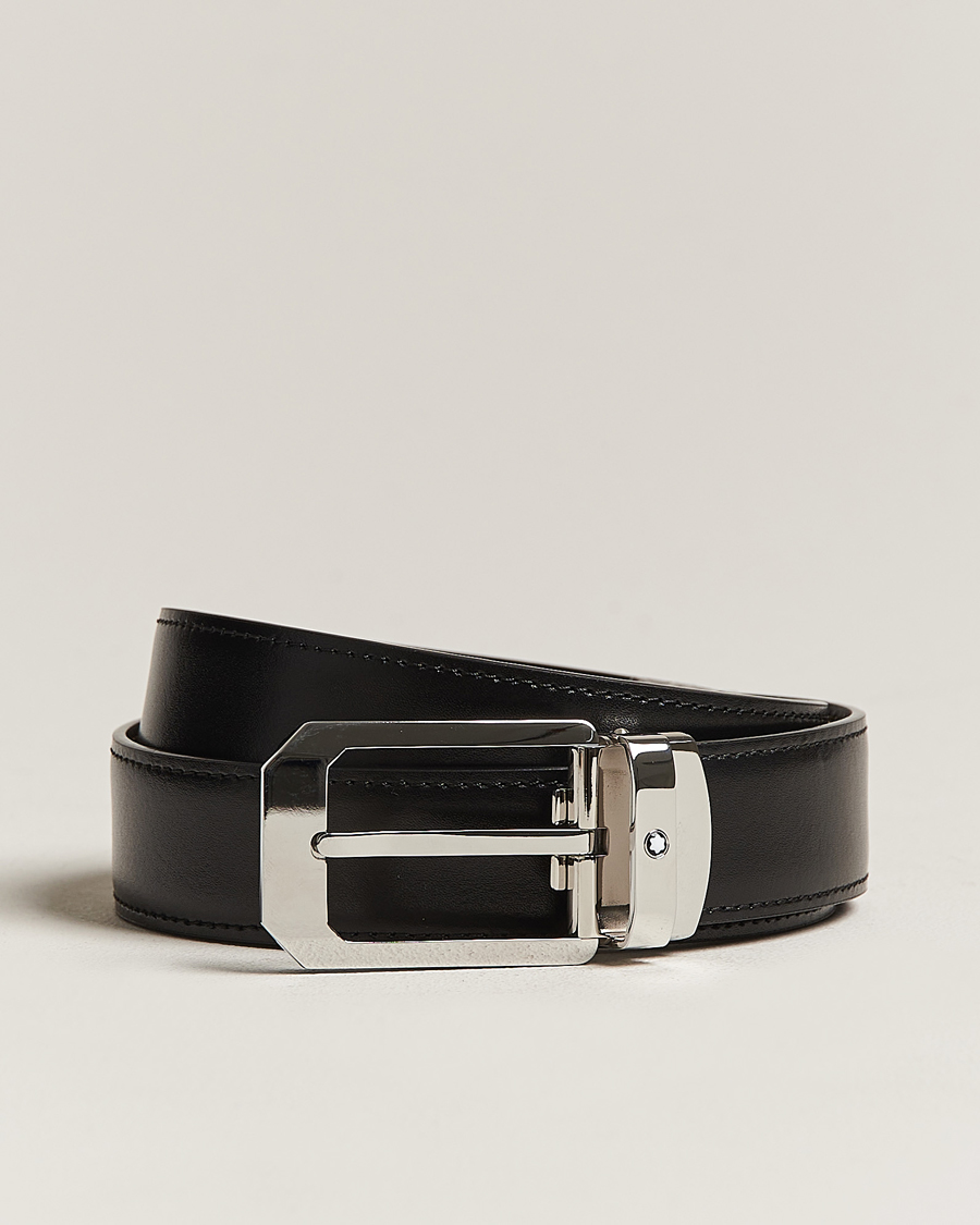 Herr | Montblanc Reversible Rectangular Buckle 30mm Belt Black/Brown | Montblanc | Reversible Rectangular Buckle 30mm Belt Black/Brown