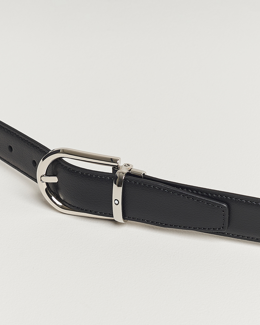 Herr | Bälten | Montblanc | Reversible Horseshoe Leather Belt 30mm Blue/Black Grain