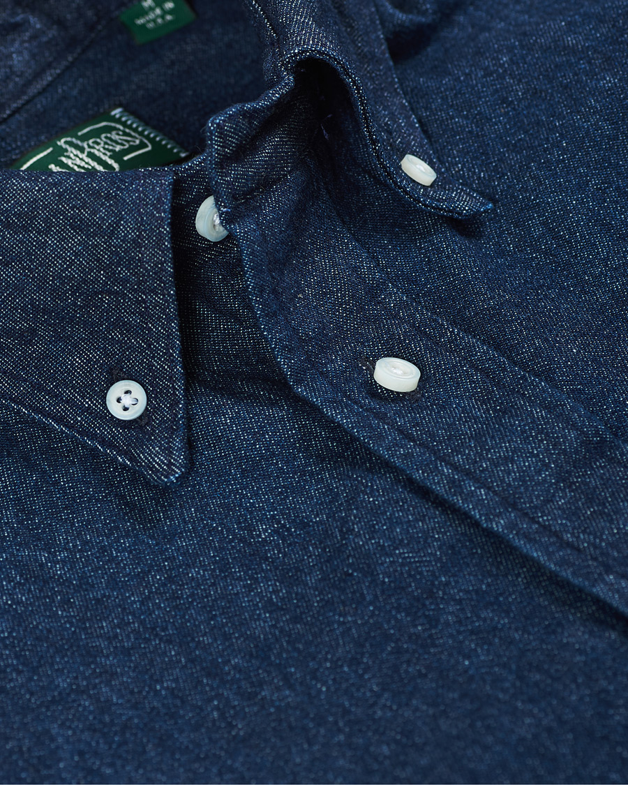 Herr | Skjortor | Gitman Vintage | Button Down Denim Shirt Dark Indigo
