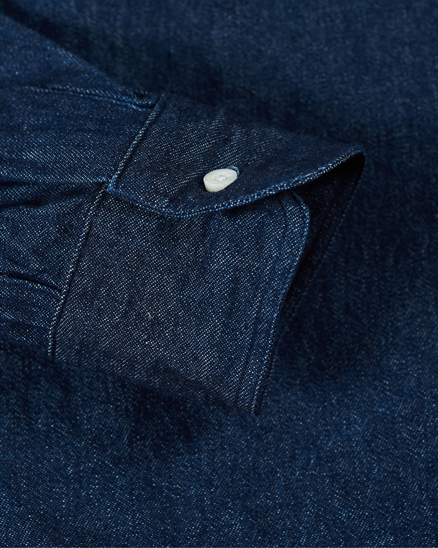 Herr | Skjortor | Gitman Vintage | Button Down Denim Shirt Dark Indigo